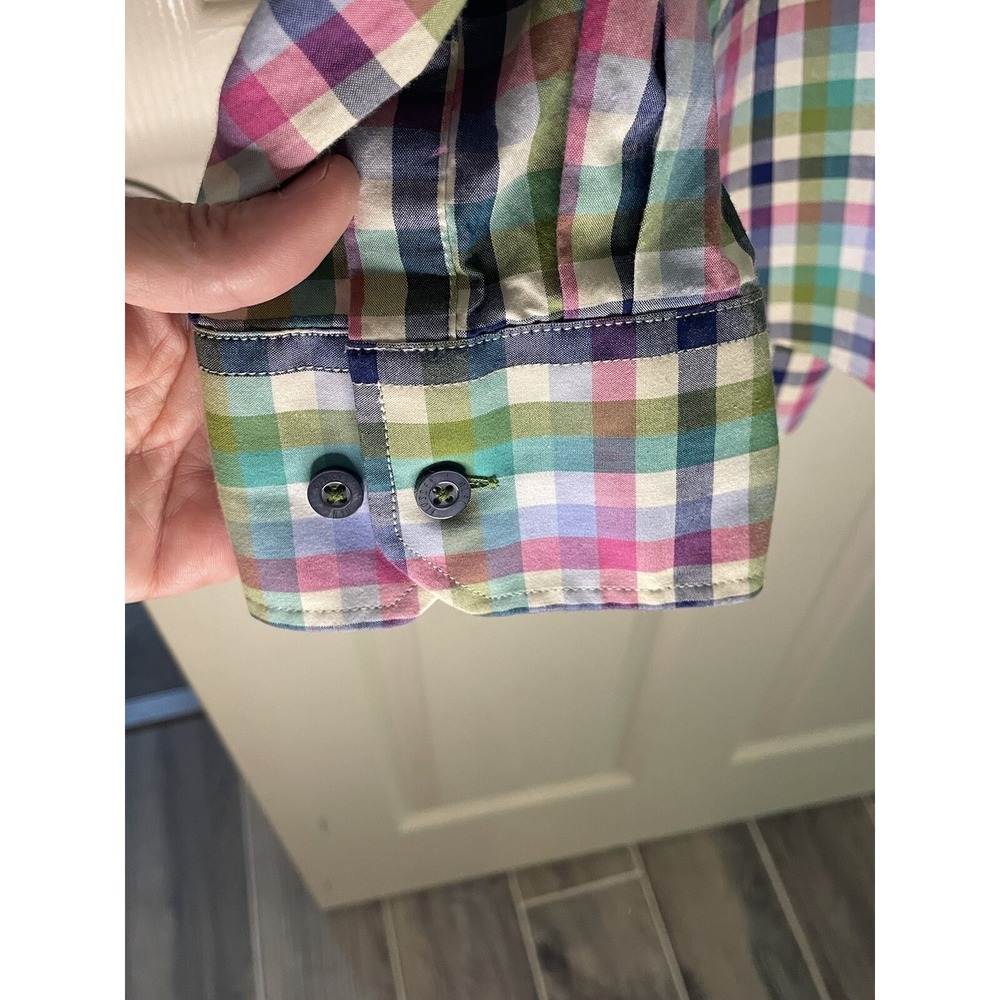 Alan‎ Flusser Men's Long Sleeve Button Up XL Plaid - Picture 4 of 6